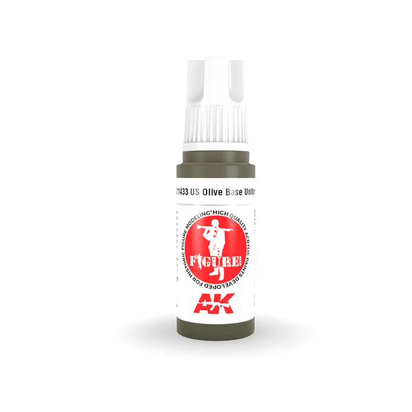 AK Interactive AK11433 3G Figure US Olive Base Uniform Paint 17ml