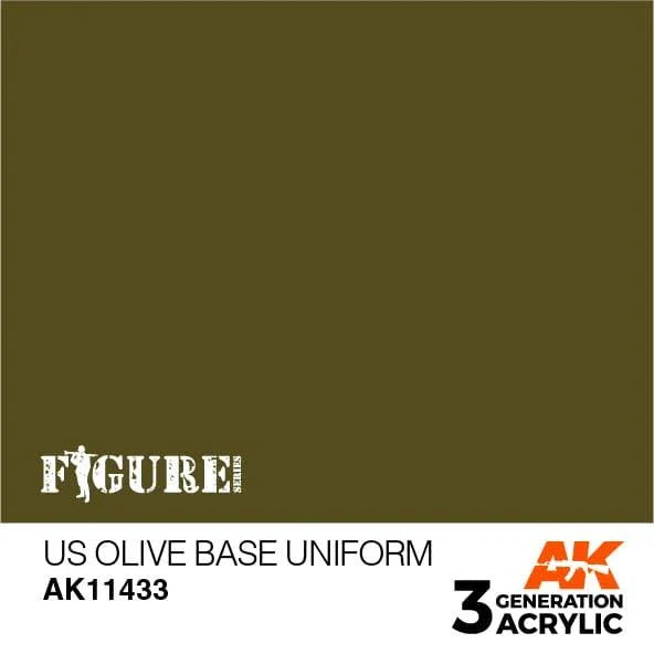 AK Interactive AK11433 3G Figure US Olive Base Uniform Paint 17ml - A-Z Toy Hobby
