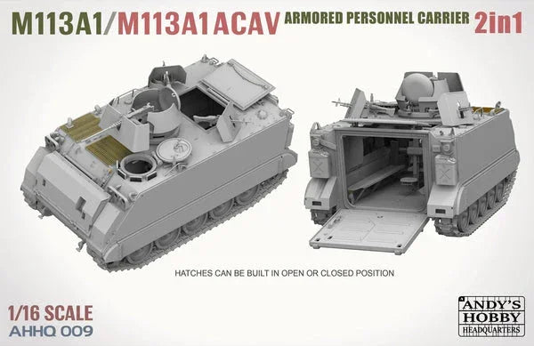 Andy's HHQ 009 M113A1/M113A1 ACAV Armored Personnel Carrier (2 in 1) 1/16 Model Kit - A-Z Toy Hobby
