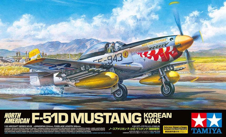 Tamiya 60328 North American F-51D Mustang 1/32 Model Kit - A-Z Toy Hobby