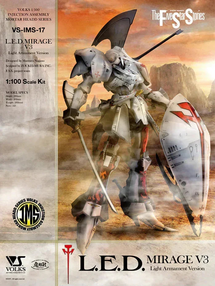 Volks IMS 17 L.E.D. Mirage V3 Light Armament Version 1/100 Model Kit ...