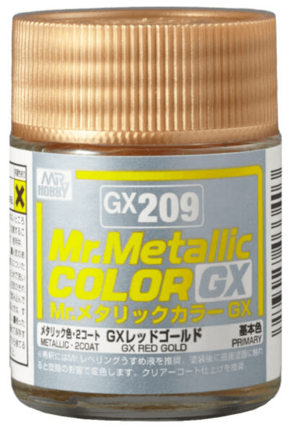 Mr. Hobby GX209 Mr. Metallic Color GX Red Gold Lacquer Paint 18ml - A-Z Toy Hobby