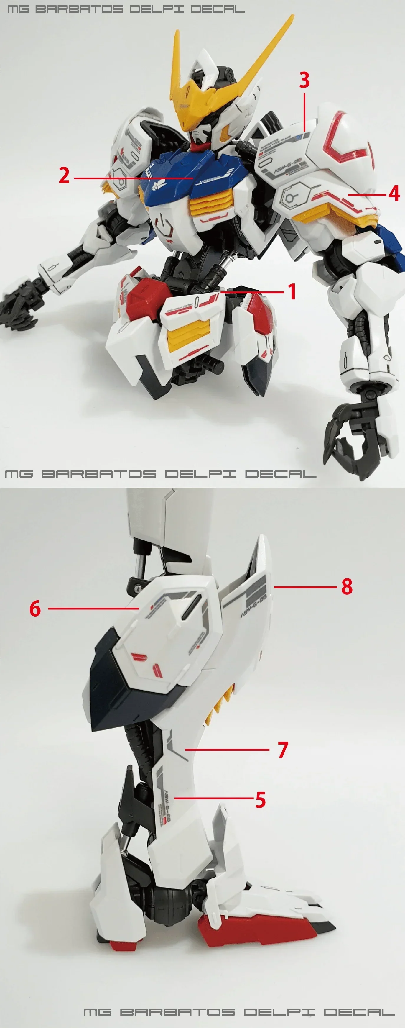 Delpi Water Decal For MG Barbatos - A-Z Toy Hobby