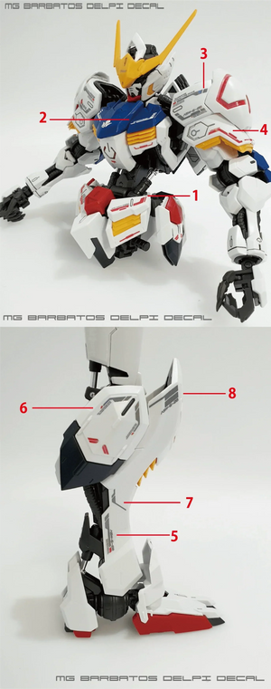 Delpi Water Decal For MG Barbatos - A-Z Toy Hobby