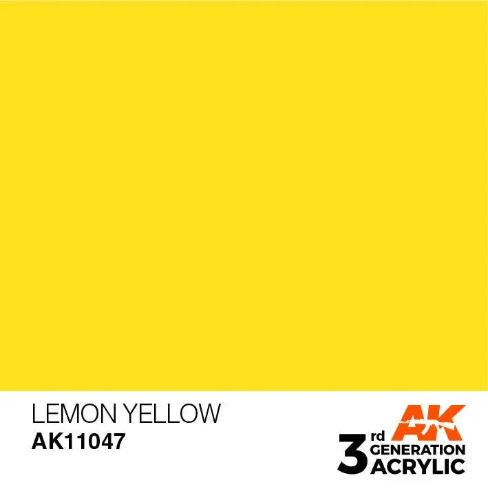 AK Interactive AK11047 3G Lemon Yellow Acrylic Paint 17ml - A-Z Toy Hobby