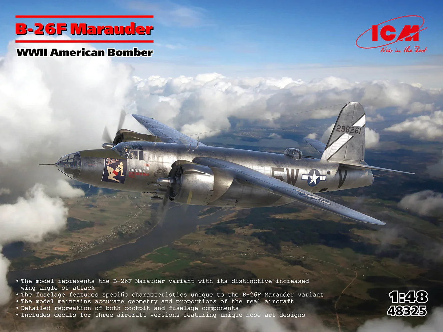 ICM 48325 B-26F Marauder 1/48 Model Kit - A-Z Toy Hobby