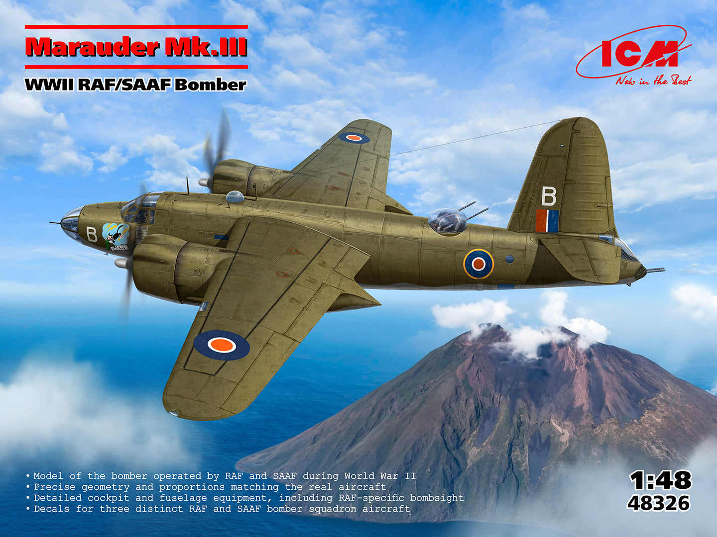 ICM 48326 Marauder Mk.III WWII RAF/SAAF Bomber 1/48 Model Kit