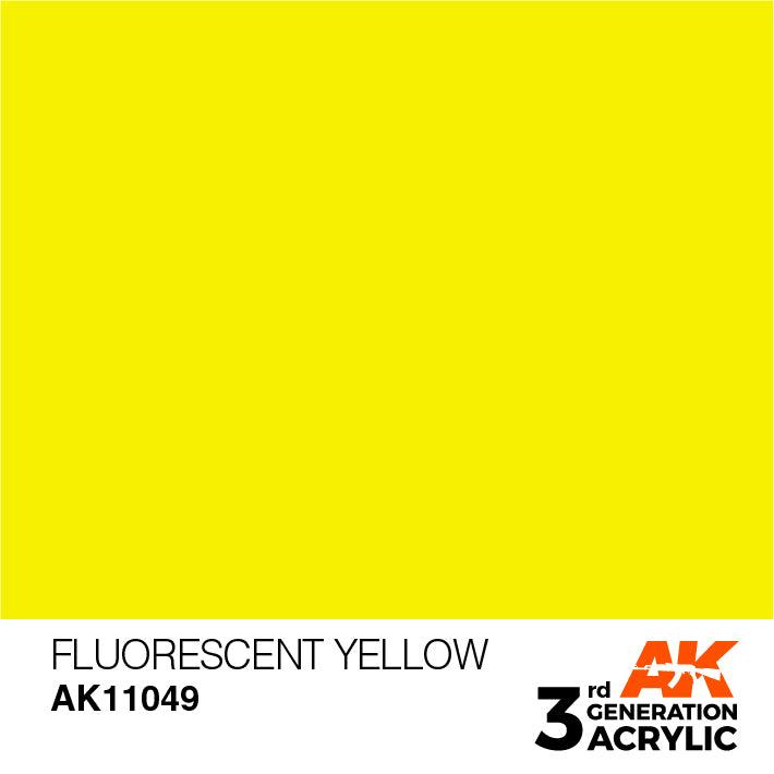 AK Interactive AK11049 3G Fluorescent Yellow Acrylic Paint 17ml - A-Z Toy Hobby