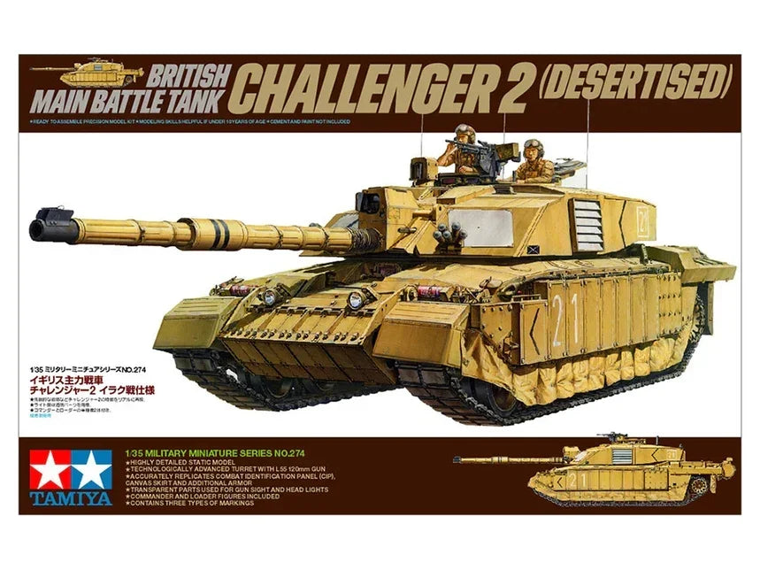 Tamiya 35274 British MBT Challenger 2 (Desertised) 1/35 Model Kit - A-Z Toy Hobby