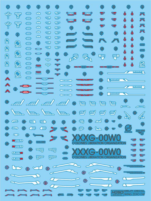 Delpi Water Decal For MGSD Wing Zero EW