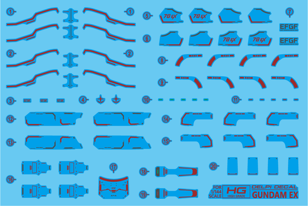 Delpi Water Decal For HG Gundam EX