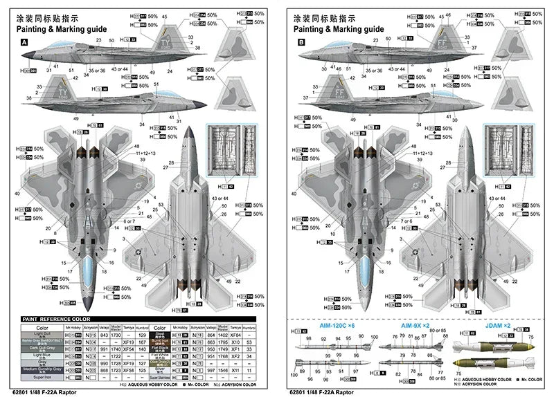 iLoveKit 62801 F-22A Raptor 1/48 Model Kit - A-Z Toy Hobby
