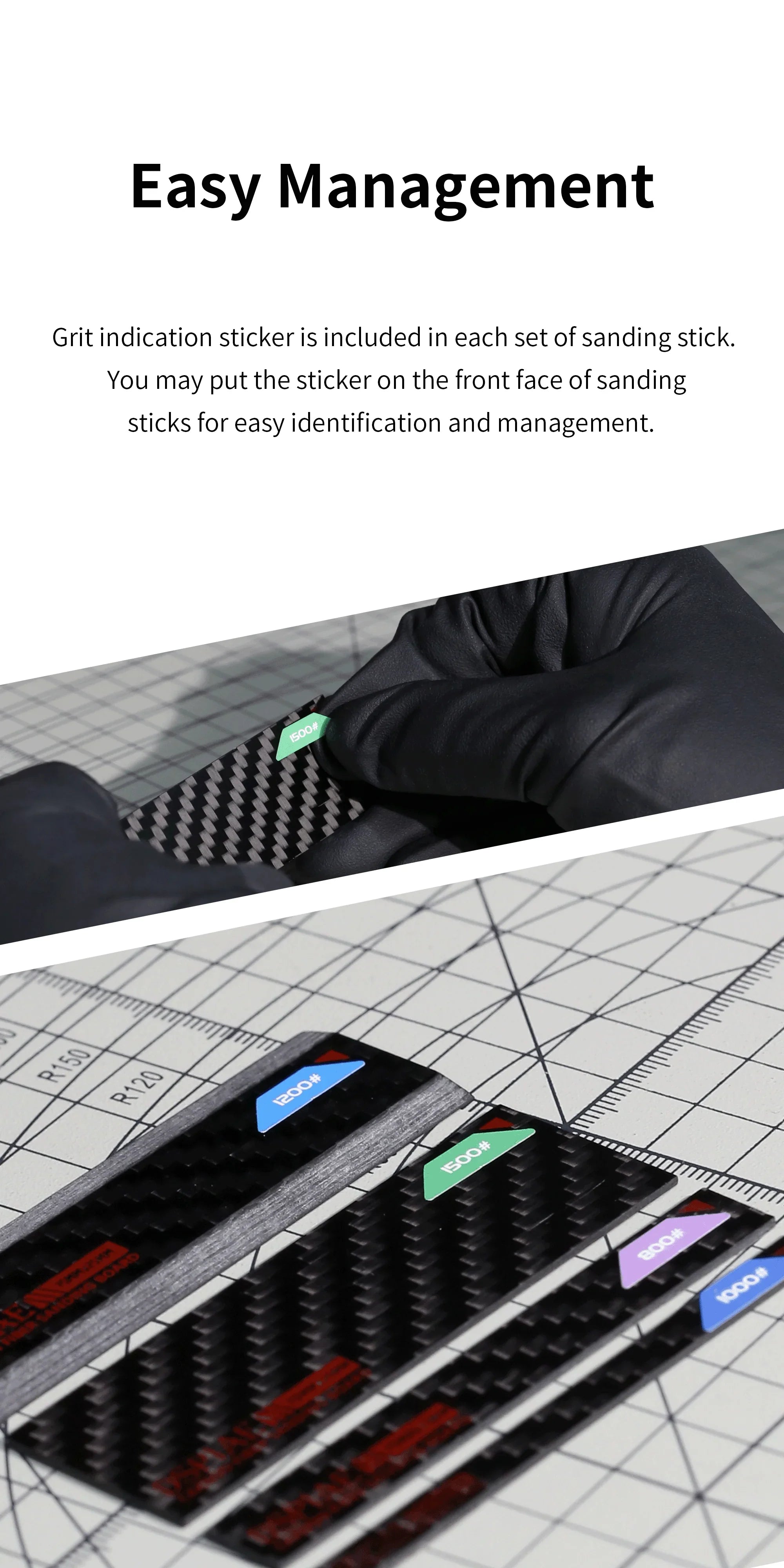 DSPIAE Carbon Fiber Sanding Board Set CB-S - A-Z Toy Hobby