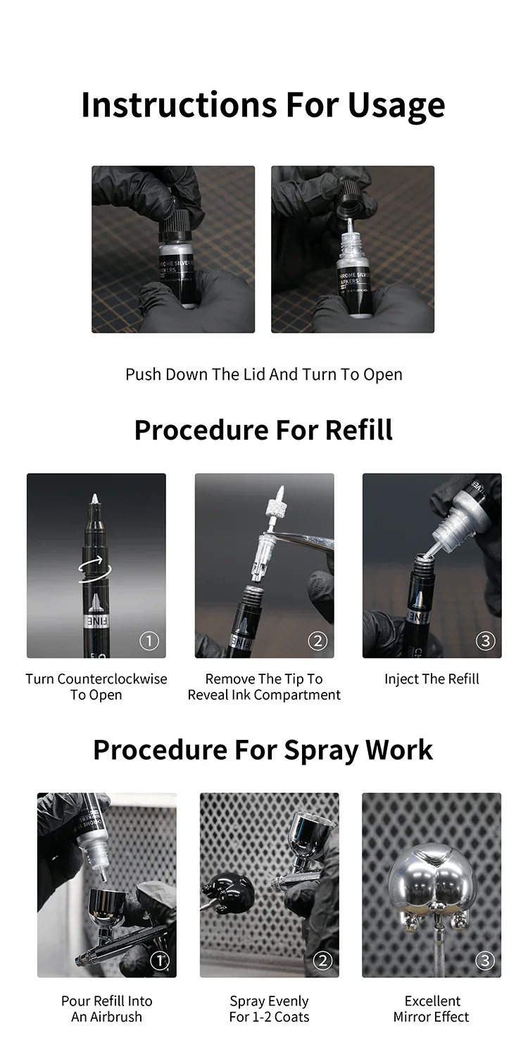 DSPIAE Chrome Silver Refill for Markers CR-10 10ml - A-Z Toy Hobby