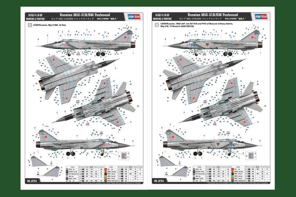 Hobby Boss 81754 MiG-31B/BM Foxhound 1/48 Model Kit - A-Z Toy Hobby