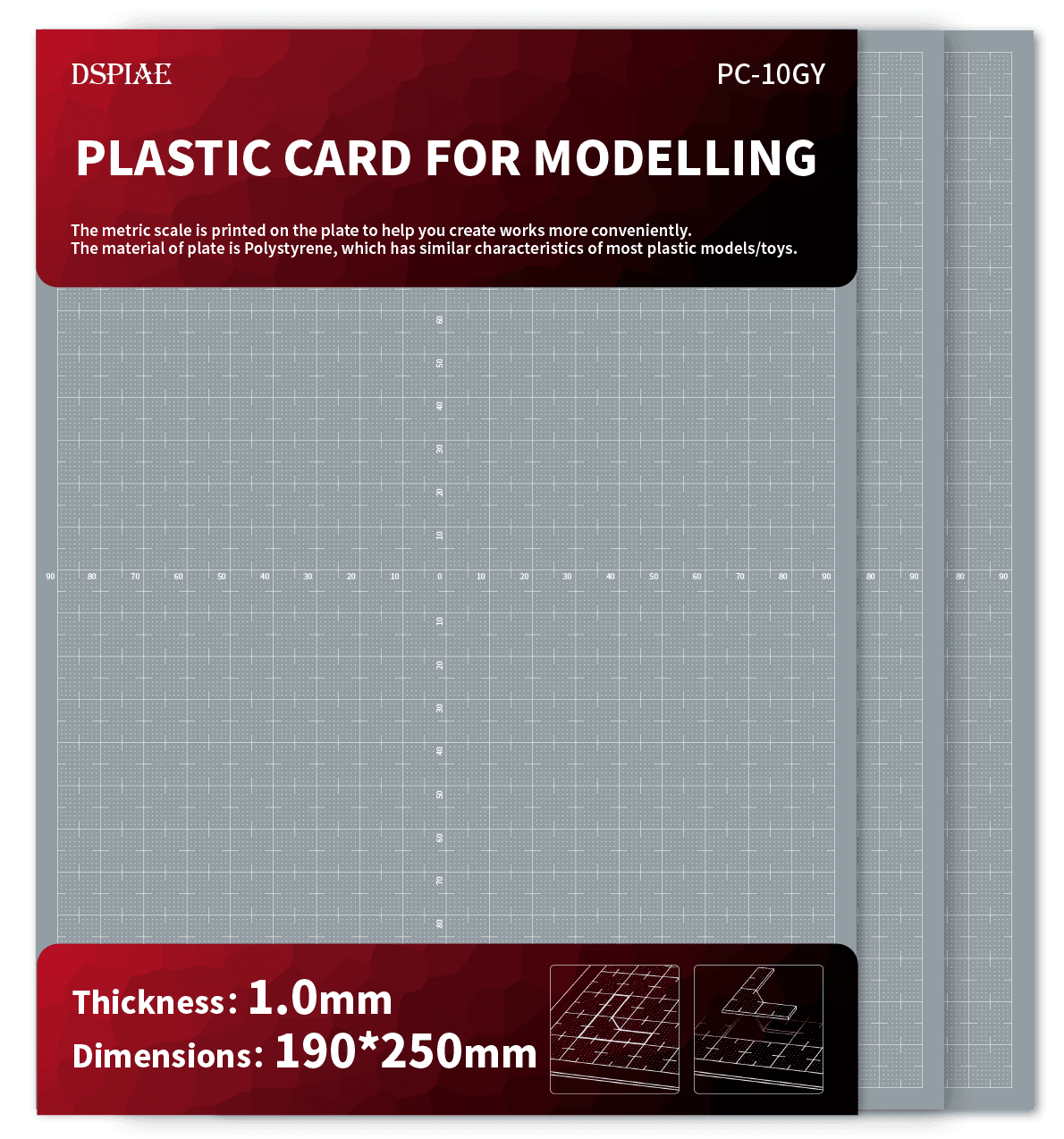 DSPIAE Plastic Plate for Modeling PC-GY - A-Z Toy Hobby
