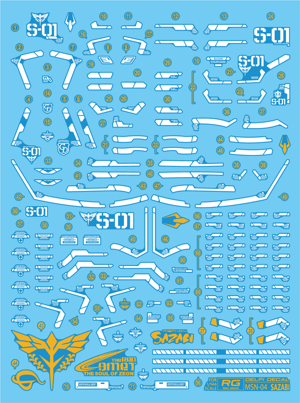 Delpi Water Decal For RG Sazabi - A-Z Toy Hobby