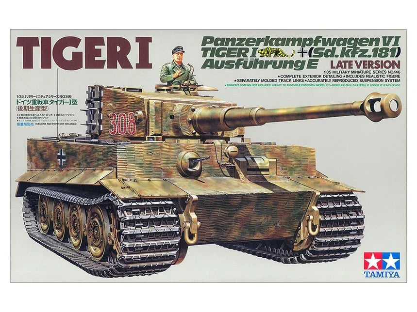 Tamiya 35146 German Heavy Tiger I Late Ver Ca246 1/35 Model Kit - A-Z Toy Hobby