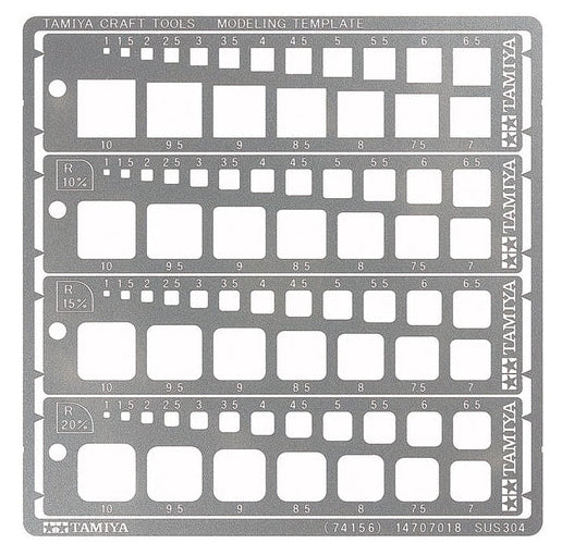 Tamiya 74156 Modeling Template Square 1-10mm - A-Z Toy Hobby