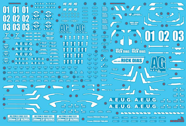 Delpi Water Decal For MG Rick Dias - A-Z Toy Hobby