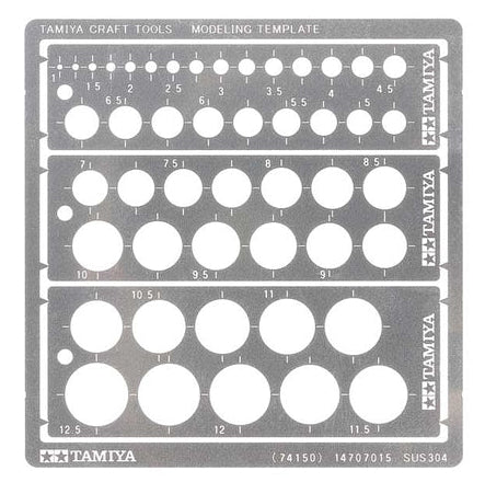 Tamiya 74150 Modeling Template Round 1-12.5mm - A-Z Toy Hobby