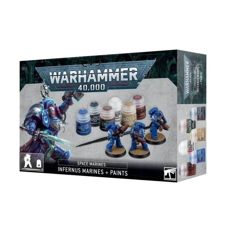 Warhammer 40,000 Space Marines: Infernus Marines + Paints Set 60-11 - A-Z Toy Hobby