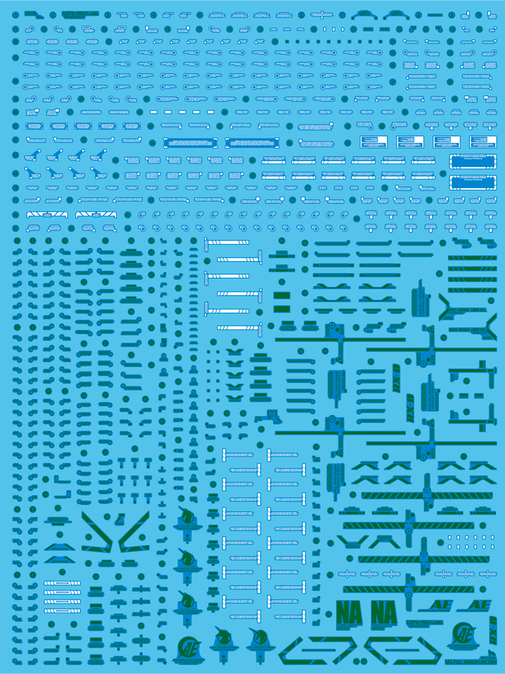 Delpi Green Holo Water Decal For MG Full Armor Unicorn - A-Z Toy Hobby