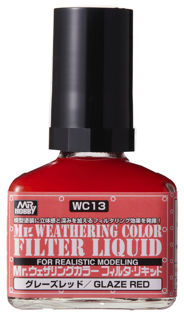 Mr. Hobby WC13 Mr. Weathering Color Filter Liquid Glaze Red 40ml - A-Z Toy Hobby