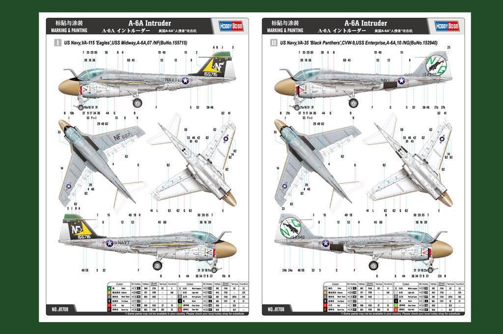 Hobby Boss 81708 A-6A Intruder 1/48 Model Kit - A-Z Toy Hobby