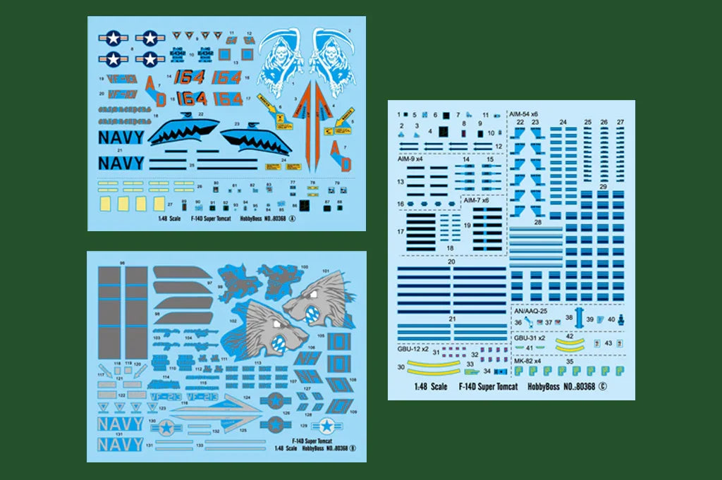 Hobby Boss 80368 F-14D Super Tomcat 1/48 Model Kit - A-Z Toy Hobby