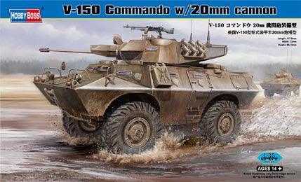 Hobby Boss 82420 V-150 Commando w/20mm Cannon 1/35 Model Kit - A-Z Toy Hobby