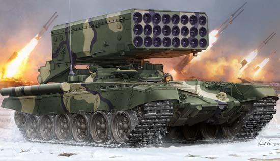 Trumpeter 05582 Russian TOS-1A Multiple Rocket Launcher 1/35 Model Kit - A-Z Toy Hobby
