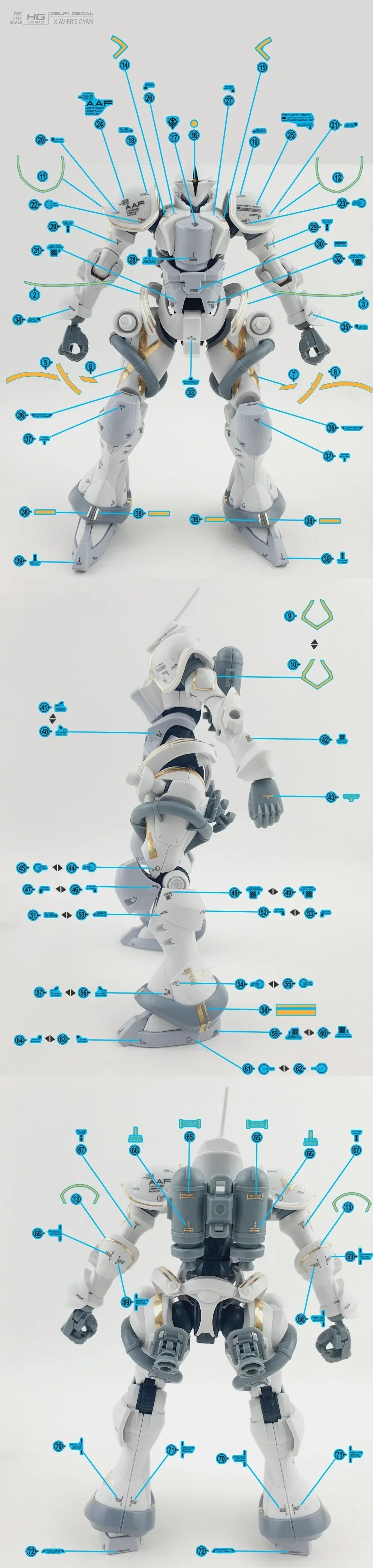 Delpi Water Decal For HGGQX Xavier's Gyan Hakuji - A-Z Toy Hobby