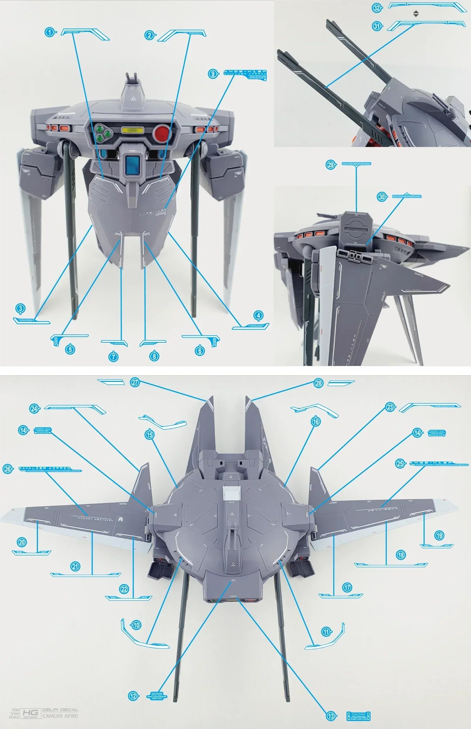 Delpi Water Decal For HG Cavalier Aifrid - A-Z Toy Hobby