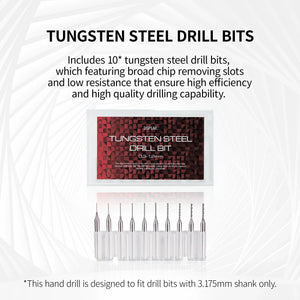 DSPIAE Aluminum Hand Drill Set with 10 Tungsten Drill Bits AT-SHD - A-Z Toy Hobby