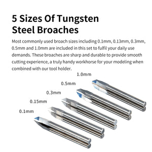 DSPIAE Push Broach Chisel Combination Set for Scribing CS-PB01 - A-Z Toy Hobby