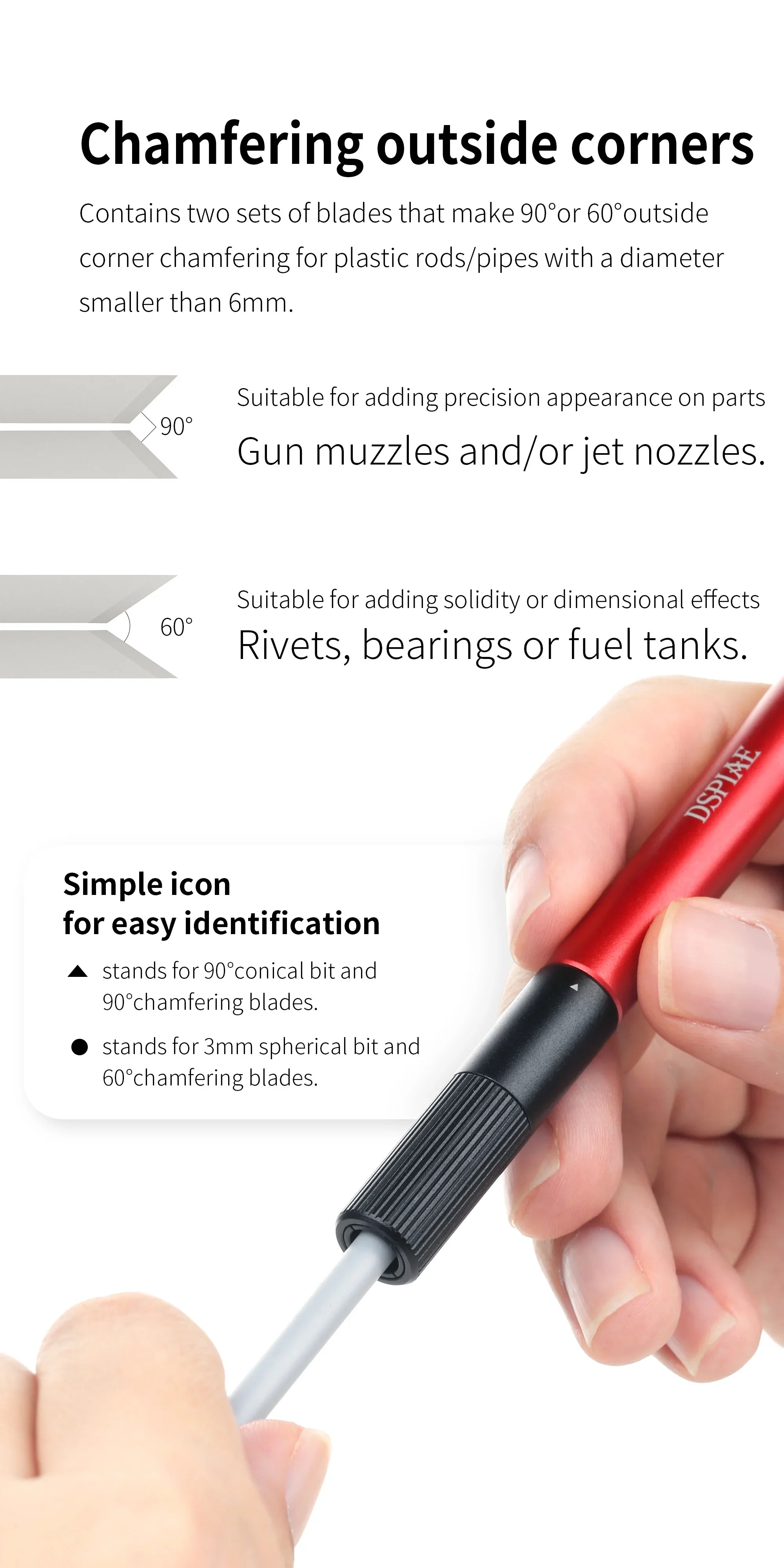 DSPIAE Plastic Chamfering Tool AT-CT - A-Z Toy Hobby