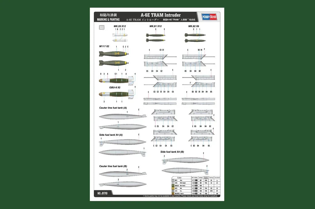 Hobby Boss 81710 A-6E TRAM Intruder 1/48 Model Kit - A-Z Toy Hobby