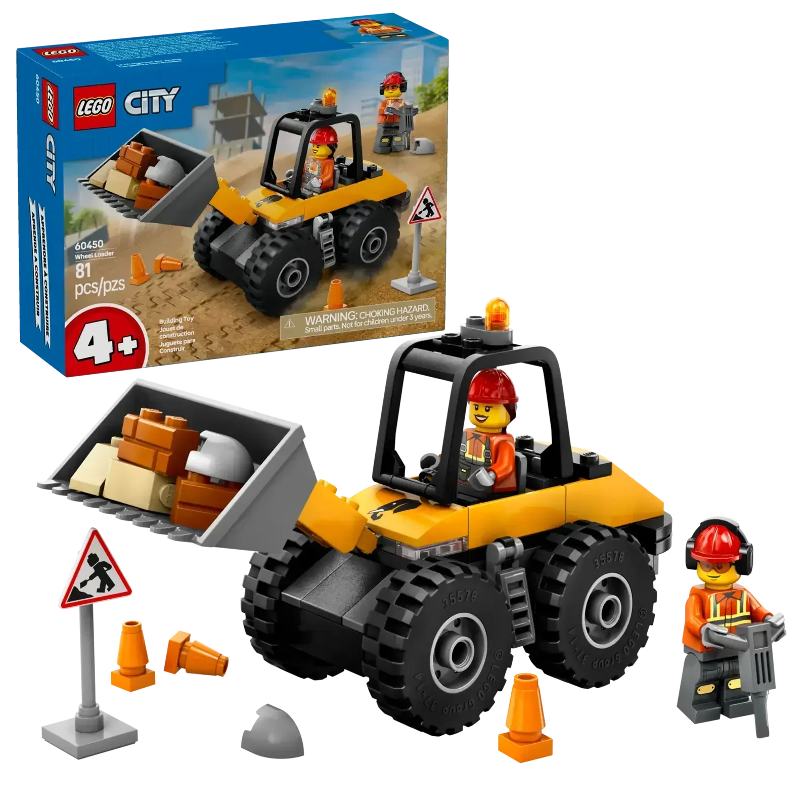 LEGO Yellow Construction Wheel Loader 60450 - City - A-Z Toy Hobby