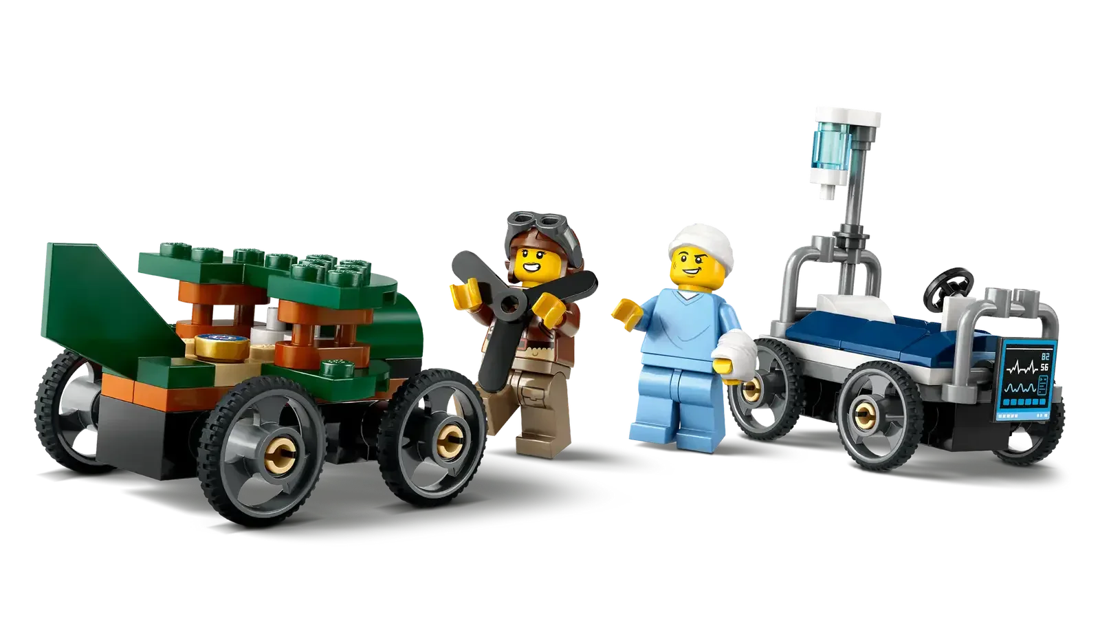 LEGO Airplane vs. Hospital Bed Race Car Pack 60459 - City - A-Z Toy Hobby