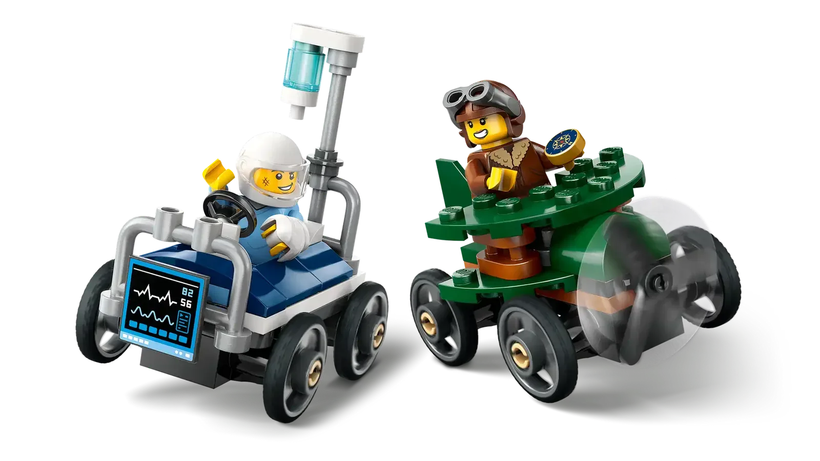 LEGO Airplane vs. Hospital Bed Race Car Pack 60459 - City - A-Z Toy Hobby
