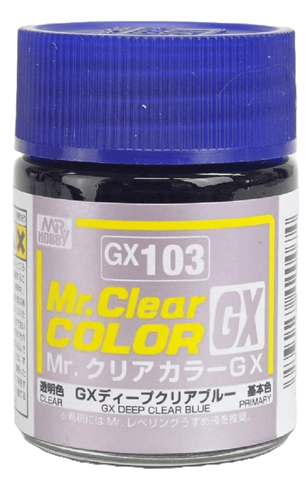 Mr. Hobby GX103 Mr. Clear Color GX Deep Clear Blue Lacquer Paint 18ml - A-Z Toy Hobby