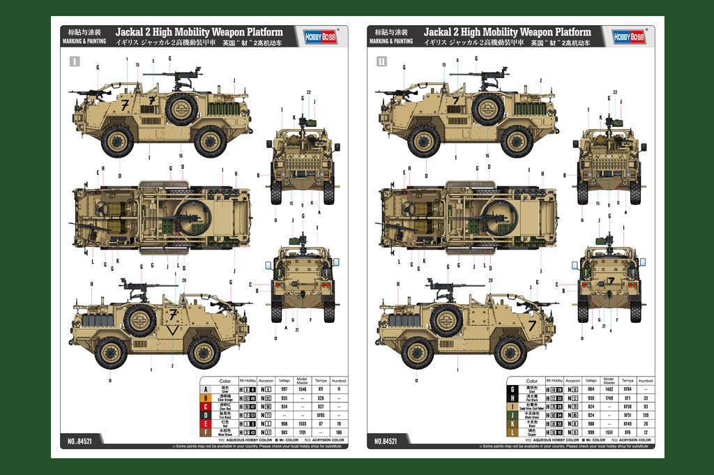 Hobby Boss 84521 Jackal 2 High Mobility Weapon Platform 1/35 Model Kit - A-Z Toy Hobby