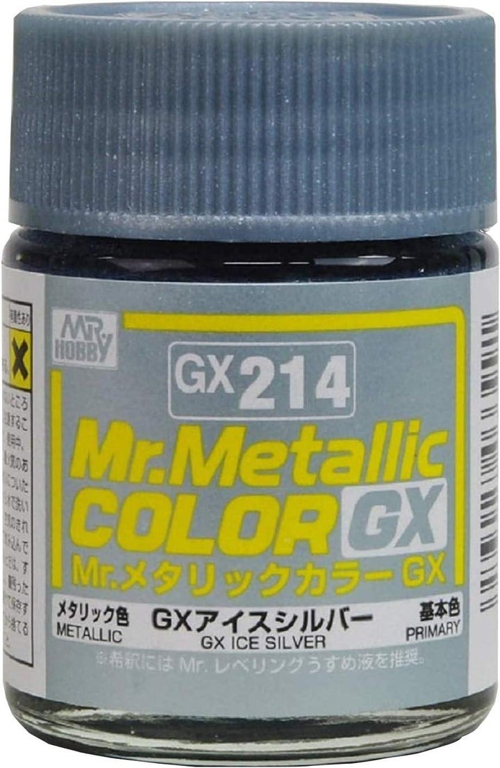 Mr. Hobby GX214 Mr. Metallic Color GX Ice Silver Lacquer Paint 18ml - A-Z Toy Hobby