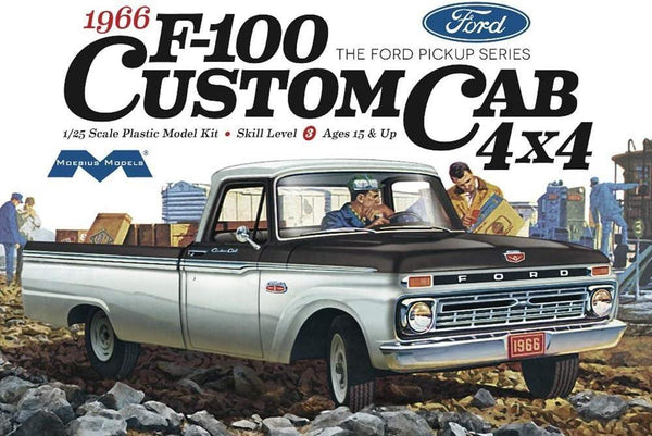 Moebius 1236 1966 Ford F-100 Custom Cab 4x4 Pickup 1/25 Model Kit