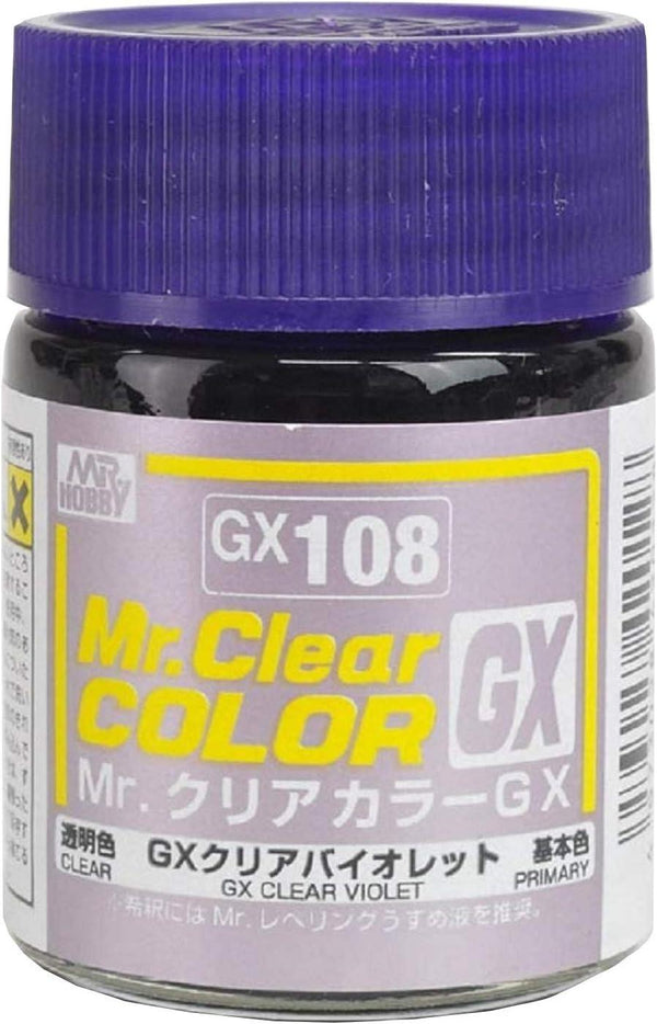 Mr. Hobby GX108 Mr. Clear Color GX Clear Violet Lacquer Paint 18ml - A-Z Toy Hobby
