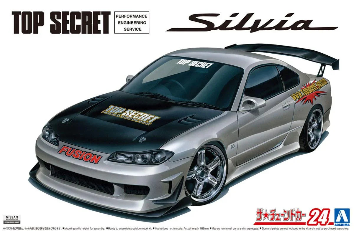 Aoshima 05874 Nissan 1999 Topsecret S15 Silvia 1/24 Model Kit - A-Z Toy Hobby