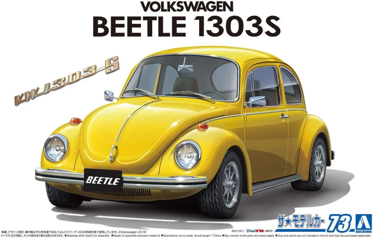 Aoshima 73 Volkswagen 1973 13AD Beetle 1303S 1/24 Model Kit - A-Z Toy Hobby