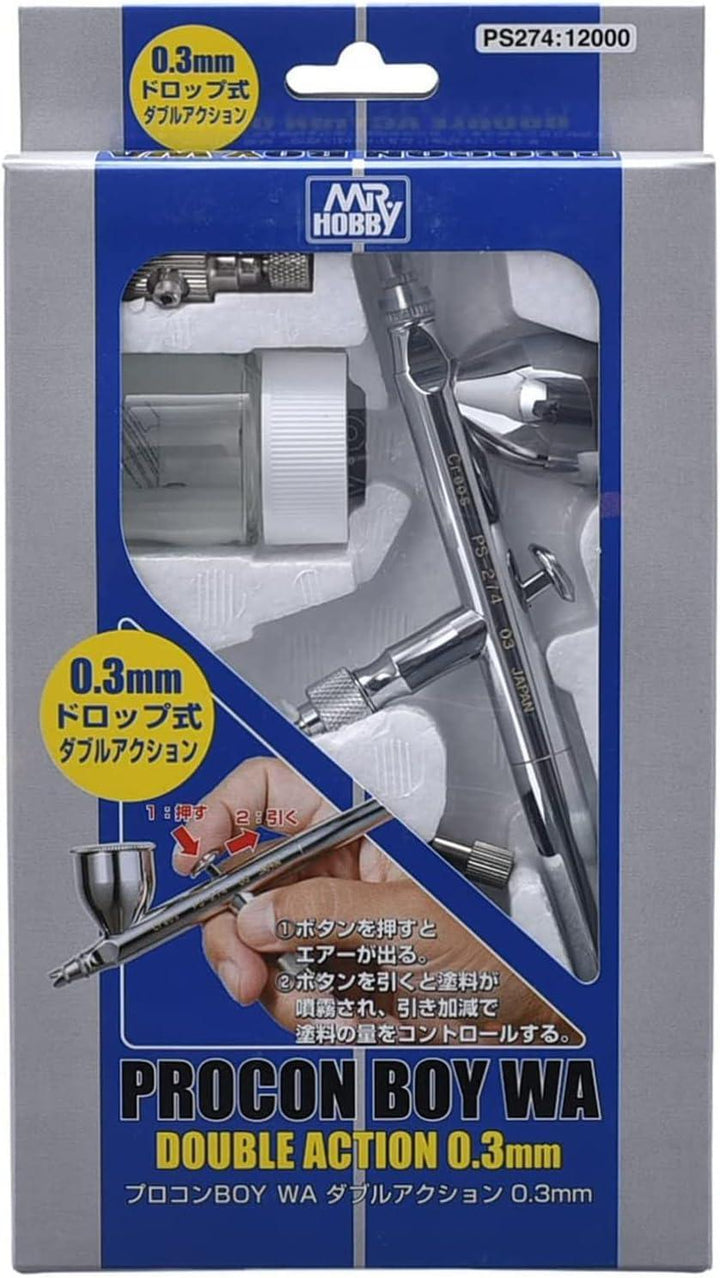 Mr. Hobby PS274 Mr. Procon Boy WA Double Action 0.3mm Airbrush - A-Z Toy Hobby
