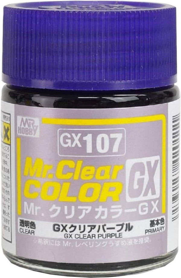 Mr. Hobby GX107 Mr. Clear Color GX Clear Purple Lacquer Paint 18ml - A-Z Toy Hobby